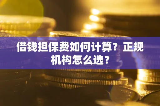 武汉借钱担保费如何计算？正规机构怎么选？