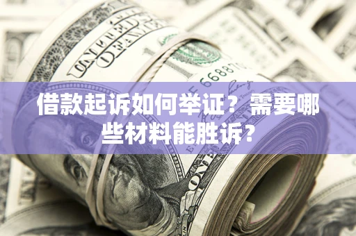武汉借款起诉如何举证？需要哪些材料能胜诉？