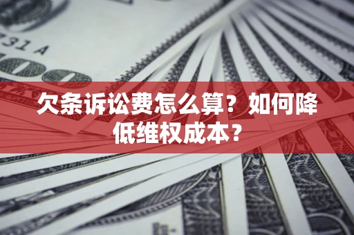 武汉欠条诉讼费怎么算？如何降低维权成本？