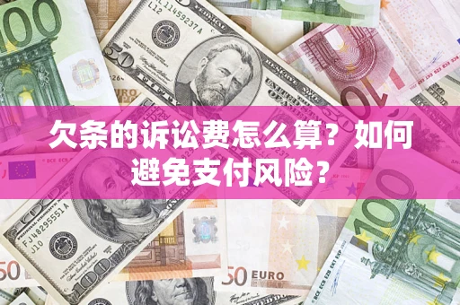 武汉欠条的诉讼费怎么算？如何避免支付风险？
