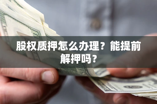 武汉股权质押怎么办理？能提前解押吗？